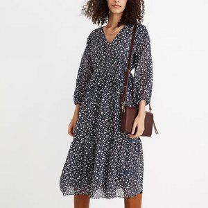 NWT Madewell Tie-Waist Midi Dress in Harvest Vine
